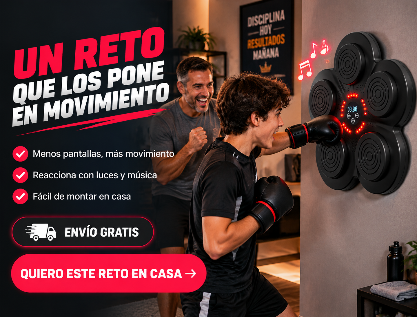 Máquina de boxeo musical 2026 con guantes de boxeo 3