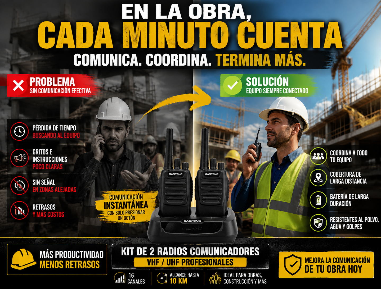 Kit de Radios Comunicadores Baofeng BF-888S (2 unidades)