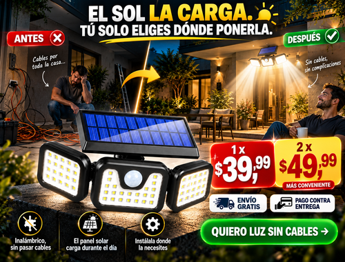 Reflector Con Panel Solar Luz Exterior 3