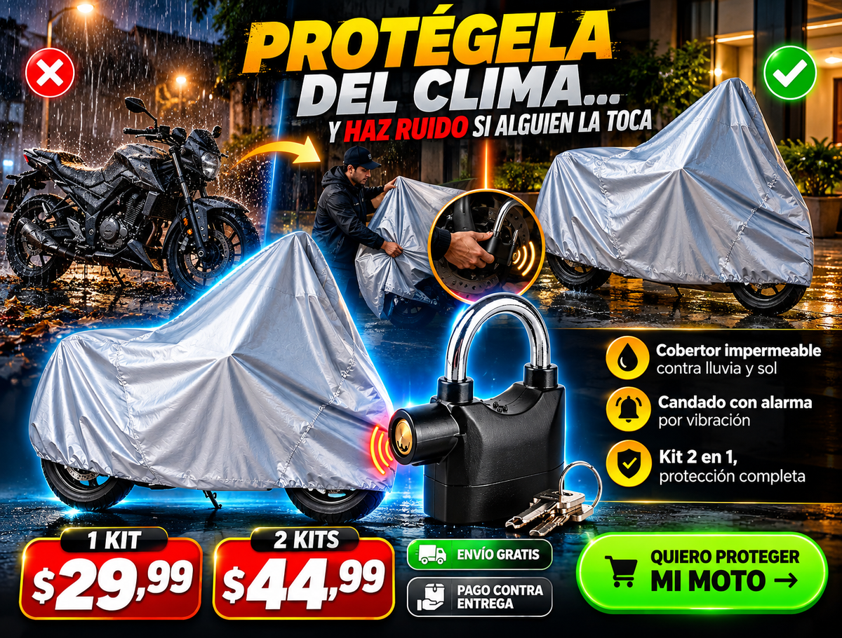 Cobertor De Moto Candado Con Alarma
