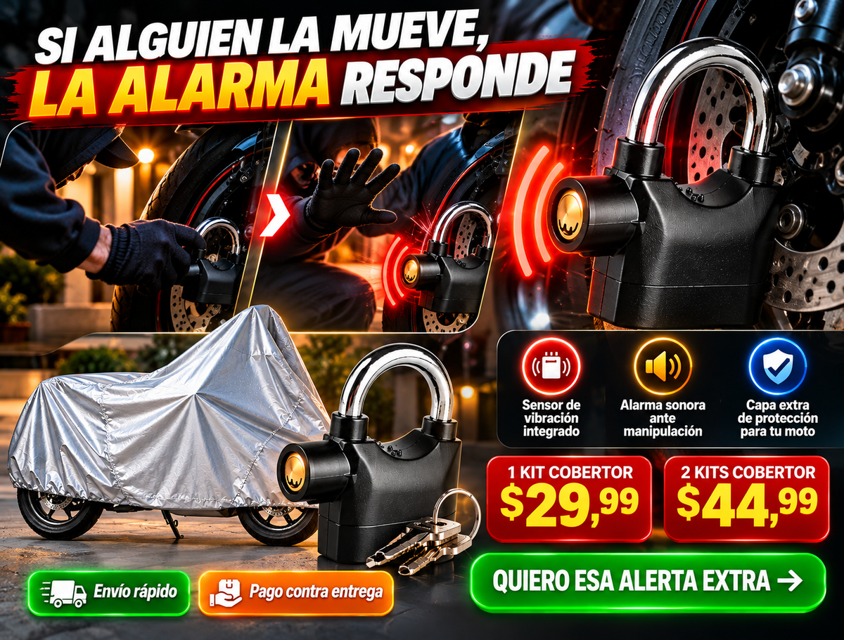 Cobertor De Moto Candado Con Alarma 2