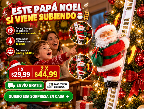 Papa Noel Trepador Con Escalera