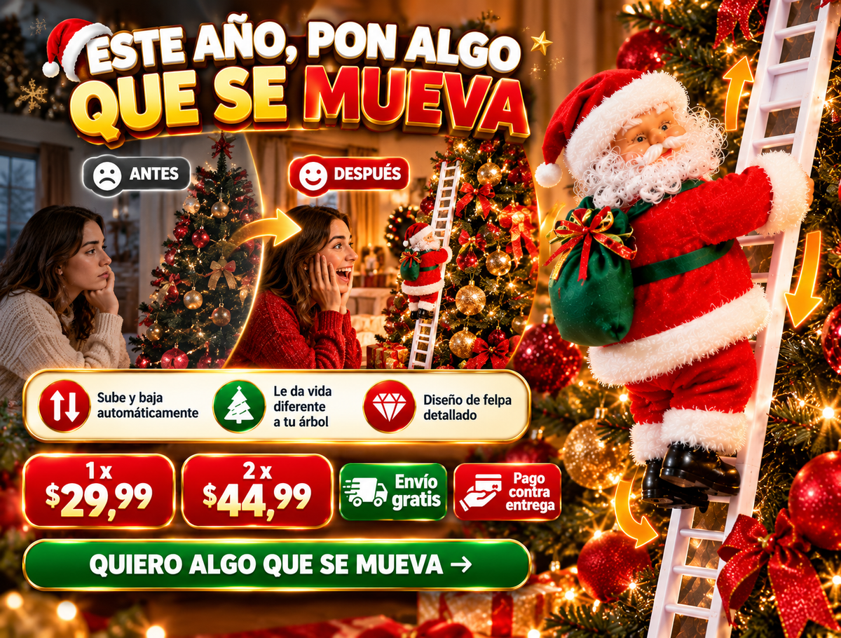 Papa Noel Trepador Con Escalera 2