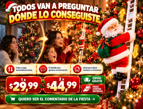 Papa Noel Trepador Con Escalera 3