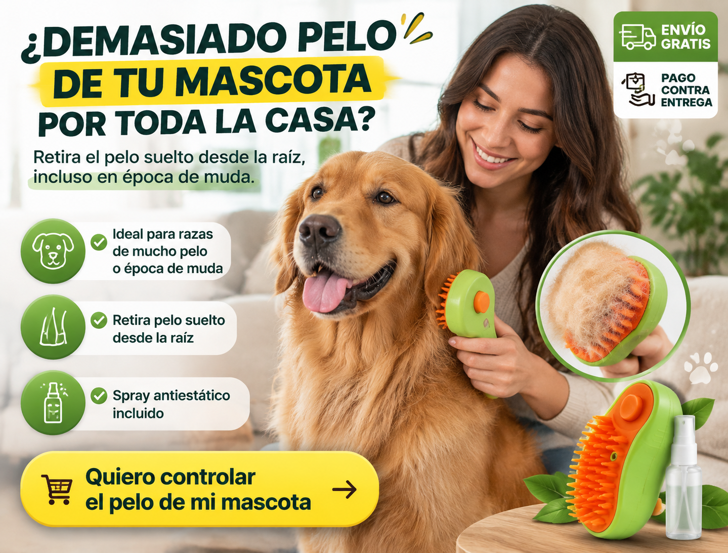 Cepillo de limpieza autolimpiante mascota 2