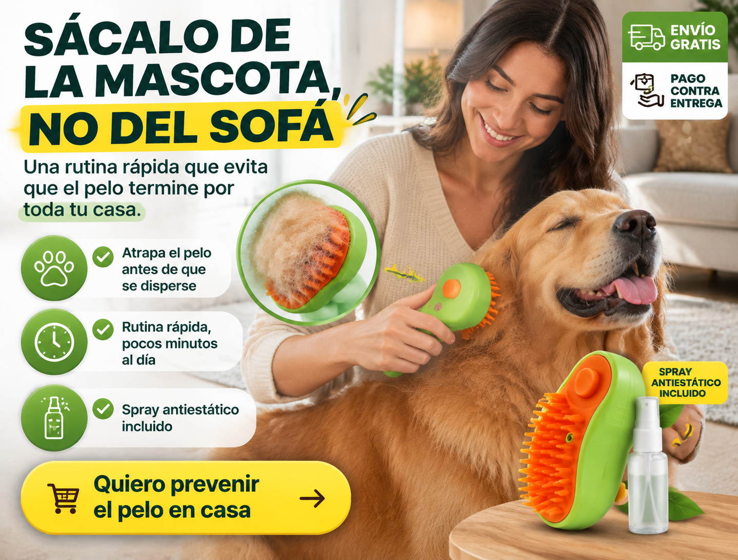 Cepillo de limpieza autolimpiante mascota 3