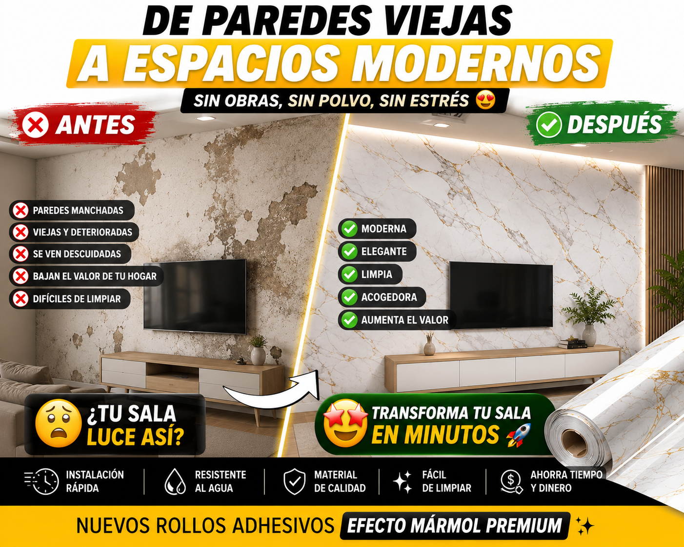 Rollo marmoleados decorativos