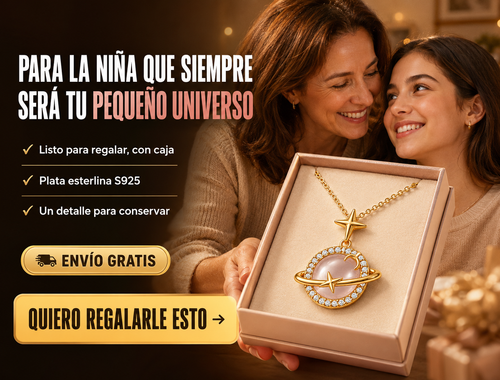 Collar Saturno de plata de ley S925 3