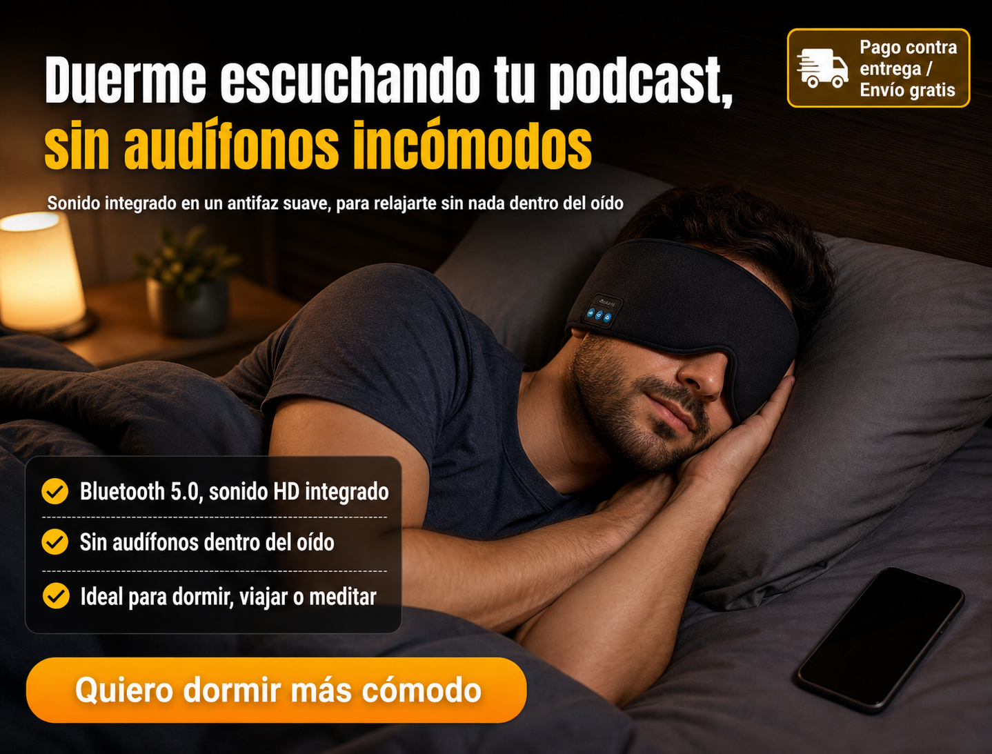 Antifaz Para Dormir Music Goggles Blueto 2