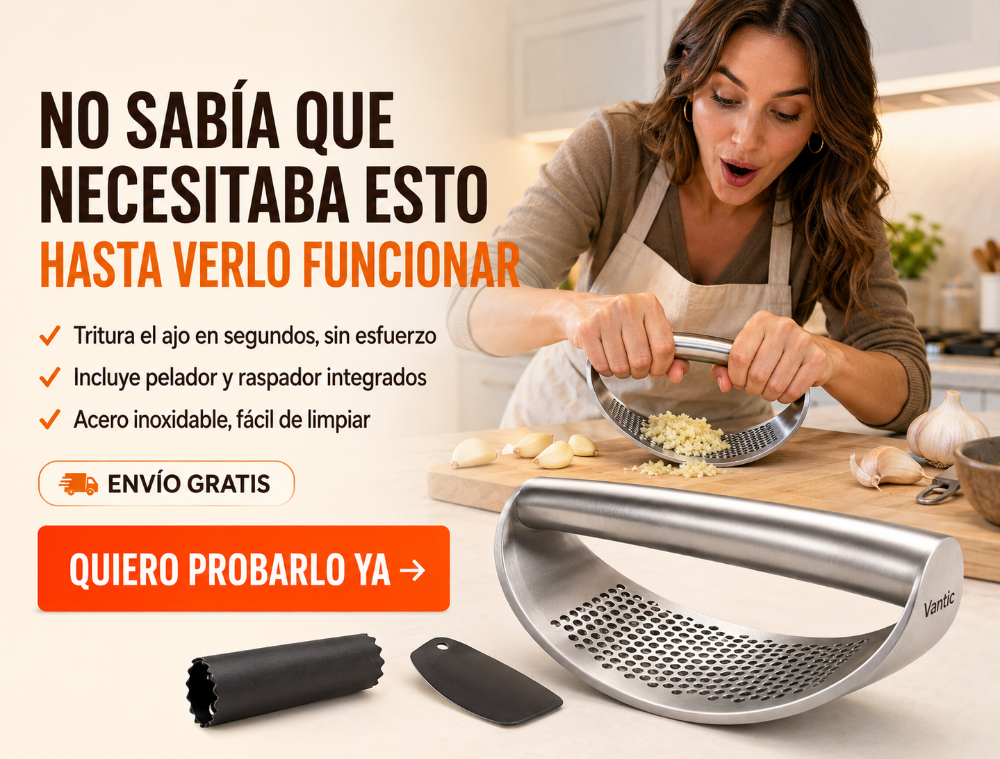 Vantic Prensa de Ajo Basculante - Trituradora de Ajo 3